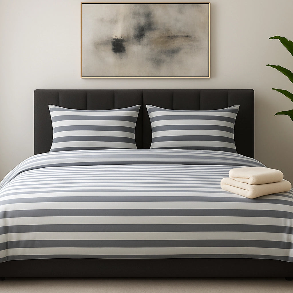 Pure Cotton Bed Set Gray