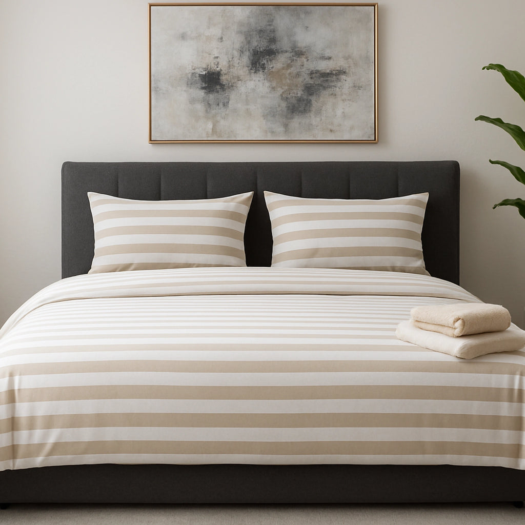 Pure Cotton Bed Set Beige